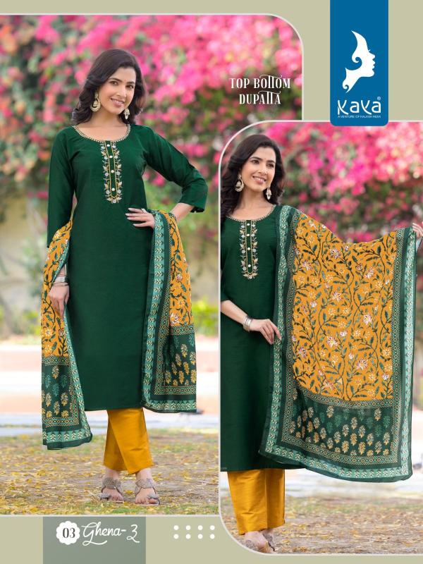 Kaya Ghena 3 New Silk Exclusive Designer Readymade Collection